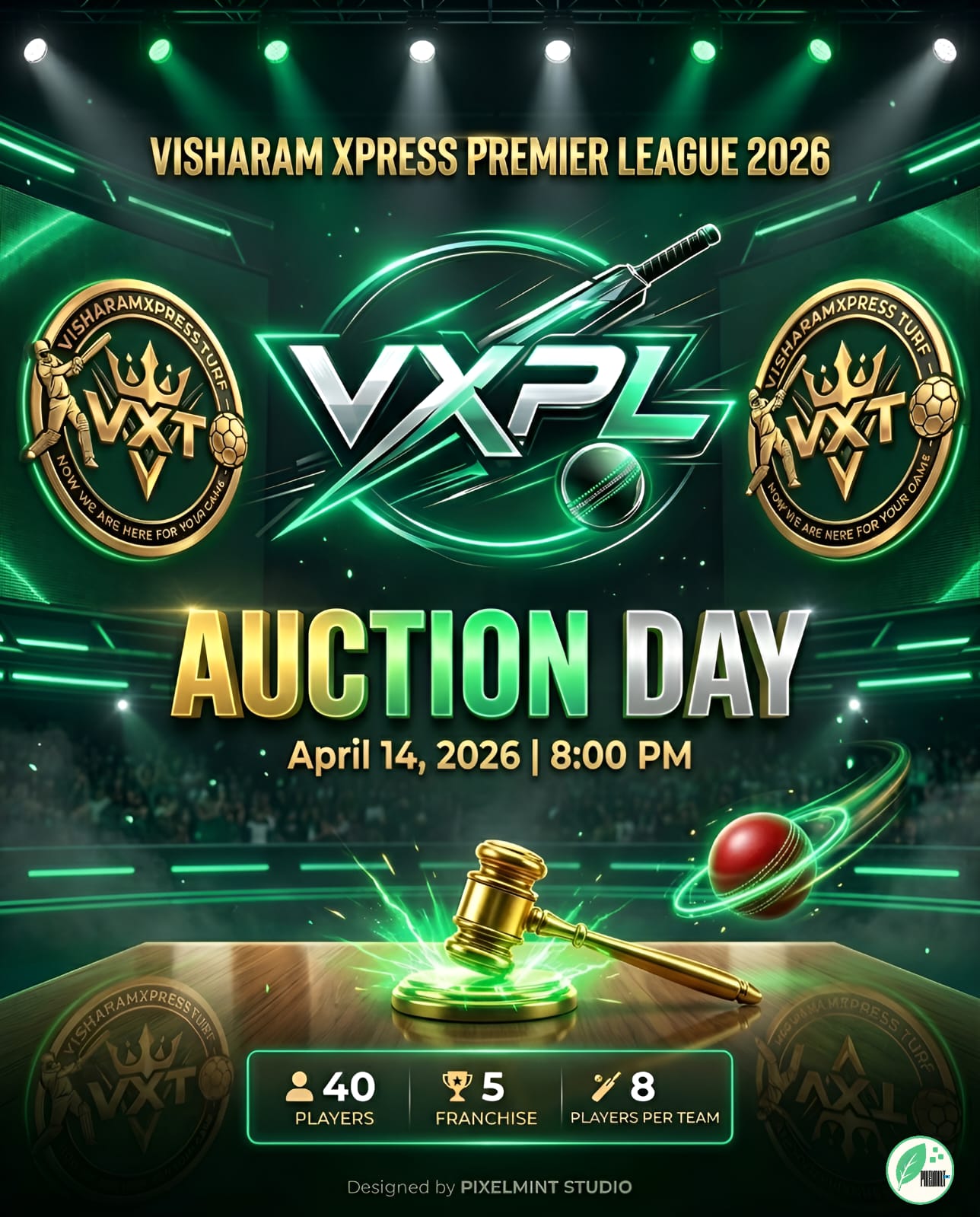 Auction Day Announcement Visharam Xpress Premier League 2026